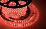 Лента LED 220 В, 10х7 мм, IP67, SMD 2835, 60 LED/m, цвет свечения красный, бухта 100 м