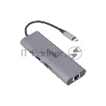 USB-концентратор Dahua TC38, USB Type-C, USB 3.0 + HDMI + RJ45 + SD/TF + PD Docking Station, USB