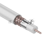 Кабель коаксиальный Rexant RG-6U+Cu, 75 Ом, Cu/Al/Cu, 75%, бухта 305 м, белый