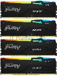 Оперативная память Kingston Fury Beast, DDR5, 128Gb (4x32Gb), 5600MHz, CL40, DIMM, радиатор, RGB, черный