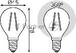 Лампа светодиодная филаментная Gauss Filament 8Вт цок.:E14 шар св.свеч.бел.нейт. (упак.:10шт)