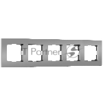 Рамка на 5 постов Slab (серебро софт) W0052965