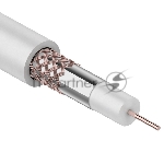 Кабель коаксиальный Rexant RG-59U+Cu, 75 Ом, Cu/Al/Cu, 64%, бухта 305 м, белый