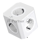 Тройник Cablexpert Tower, CUBE-5-16-W, 5р, 16А, заземл, белый, коробка