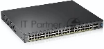 Коммутатор ZyXEL XGS2210-52HP, 48×1 Гбит/с + 4×10 Гбит/с SFP+, управляемый, вид 3