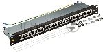 Патч-панель LANMASTER 24 порта, STP, кат.6A, 1U, вид 3