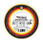 Изолента ПВХ Kranz 0.13х19 мм, 25 м, желтая (5 шт./уп.)