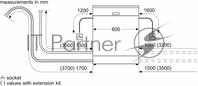 Посудомоечная машина Bosch Serie 2 SMS26AI00Q, нержавеющая сталь, 66 см, 12 компл., 48 дБ, класс А