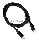 Кабель USB2.0 Cablexpert CC-USB2-CMCM-60-1.8M, Type-C/Type-C, 3A, 60Вт, PD/QC3.0, медь, 1.8м, черный, пакет