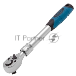 Ключ телескопический трещоточный GROSS 14070 1/2", 305-445 мм, CrV, хромир., 2-х комп. рукоятка