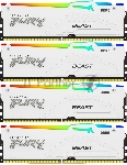 Оперативная память Kingston Fury Beast, DDR5, 64Gb (4x16Gb), 5200MHz, CL40, DIMM, с радиаторами, RGB, белый