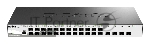 Коммутатор D-Link DGS-1210-28XS/ME/B2A, 24×1 Гбит/с SFP + 4×10 Гбит/с SFP+, настраиваемый