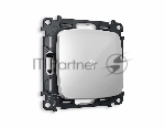 Комплект механизма 1-кл выключателя с подсветкой 5600K OMEGA Серебро глянец QUANT (OP4020, VM101, G14W) MO402015
