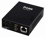 Медиаконвертер D-Link DMC-G10SC/A1A с 1 портом 100/1000Base-T и 1 портом 1000Base-LX с разъемом SC для одномодового оптического кабеля (до 10 км)