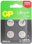 Батарея GP Lithium CR2032UP CR2032 280mAh (4шт) блистер