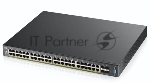Коммутатор ZyXEL XGS2210-52HP, 48×1 Гбит/с + 4×10 Гбит/с SFP+, управляемый, вид 6