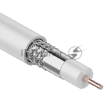 Кабель коаксиальный Rexant RG-6U, 75 Ом, CCS/Al/Al, 64%, бухта 100 м, белый