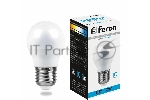 Лампа светодиодная Feron LB-95 7W 230V E27 6400K G45