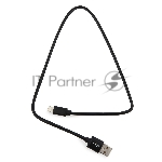 Кабель Cablexpert для Apple CC-S-APUSB01Bk-0.5M, AM/Lightning, серия Silver, длина 0.5м, черный, блистер