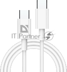 Кабель Defender USB F182 TypeC-TypeC 1м, 30 Вт, PD,TPE,белый