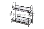 Этажерка настольная двухуровневая Mallony L’ordine Nero, 31,5*17*33 см