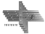 Соединитель Х для алюминиевого профиля GP8057 SL серебро 100x100x1.55
