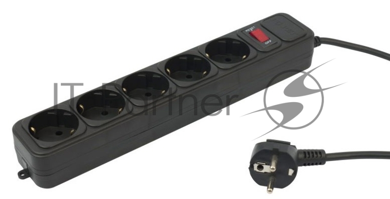 Сетевой фильтр PC Pet AP01006-3-BK 3 м, 5 розеток, черный