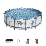 56950 BW, Bestway, Каркасный бассейн Steel Pro Max 427х107см, 13030л, фил.-насос 3028л/ч, лестница, тент, уп.1