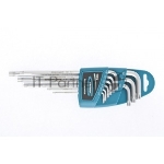 Набор ключей GROSS 16407имбусовых torx-tt 9шт: t10-t50 удлиненные s2 сатинированные