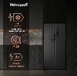 Холодильник Weissgauff WSBS 500 Inverter NoFrost Dark Grey двухкамерный 270/180л морозилка слева, No Frost, Side by Side, вид 22