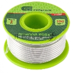 Припой с канифолью Сибртех, D 2 мм, 100 г, POS61, на пластмассовой катушке