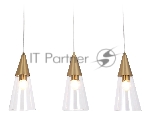 Светильник подвесной TR3669/3 BS/CL латунь/прозрачный E14/3 max 40W 590*120*850