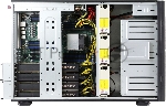 Серверный корпус FL-T4UHS835E, 4U/Tower, max MB dimensions 15.2"x13.2", 8x2,5"/3,5 hotswap HDD bays, support 1xSlimODD (optional), SATA/SAS/NVME Tri-mode Backplane, 3x12038 int. fan, 2x8038 rear fan,11xFH PCIe expansion slots, 2xUSB 3.0, CRPS 1+1 2000W + PDB 3000W with cables 4x12vhpwr+MB 24pin+2*8pin CPU+backplane cables, FL-RKT4U rails
