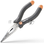 Удлиненные плоскогубцы "Home Series Gray" Deli HT2106C 160мм, эксклюзивный дизайн, рукоятка из высококачественного софттач пластика