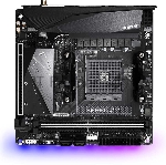 Материнская плата Gigabyte B550I AORUS PRO AX, AM4, AMD B550, 2xDDR4, 4xSATA, 2xM.2, 1xPCIe 4.0 x16, 2xHDMI, 1xDP, 1x 2.5Gb LAN, 1xUSB-C 3.2 Gen 2, 4xUSB-A 3.2 Gen 1, 3x3.5 мм, 7.1, Mini-ITX