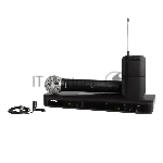 Микрофонная система SHURE BLX1288E/CVL-M17 беспроводная, двухканальная, с ручным передатчиком PG58 и петличным микрофоном CVL-B/C, частота UHF 662-686 МГц