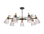Люстра Ambrella light LH58116/7 BK/LW/SM черный/светлое дерево/дымчатый E14*7 max 40W D750*390