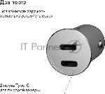Автомобильное зарядное устройство Magssory cch002 45W 3A+2.25A (PD+QC+AFC) USB Type-C универсальное темно-серый, вид 3