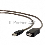Кабель-удлинитель USB2.0 активный Cablexpert UAE-01-15M, AM/AF, 15м