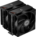 Кулер для процессора PCCooler RT620 Digital BK (250W, 4-pin PWM, LED temp., 157mm, 6x6mm, 2x120мм, 73.32CFM, 34.9dBA, 2200RPM, S: 1851/1700/1200/115X, AM5/AM4, черный)