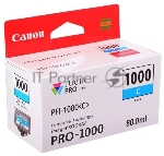 Картридж струйный Canon PFI-1000 C для IJ SFP PRO-1000 WFG. Голубой. 80 мл.