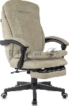 Кресло руководителя Бюрократ T-9950MSG-F Fabric песочный Light-21, крестов. пластик, подст. для ног