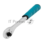 Ключ-трещотка Gross 1/4", CrV, 90 зубьев, усиленный, хром