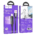 Кабель USB2.0 Hoco АM/Type-C, 5А, U125, с дисплеем, 1.2м, черный, коробка