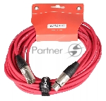 Микрофонный кабель FORCE FMC-05/10 RD XLR (F)- XLR(M), разъемы с никелевым корпусом и посеребренными контактами, 10 м, цвет красный