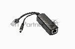 PoE-сплиттер Fast Ethernet. Соответствует стандартам PoE IEEE 802.3af. Предназначен для питания оконечных сетевых устройств, не поддерживающих PoE. Порты: вх. - RJ45(10/100 Base-T, IEEE 802.3af), вых. - кабель RJ45(10/100 Base-T)/штекер 5.5x2.1мм. Входное напряжение: DC36-57V. Выходное напряжение: DC12V/1A Встроенная грозозащита - 4kV. Размеры (ШхВхГ): 80x31x26мм. Длина кабеля - 17см. Рабочая температура 0...+40°C.