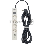 Сетевой фильтр Powercom SP-01 USB2A1CW 3,0М 3.0 м, 4 розетки, белый/серый, коробка