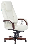 Кресло руководителя Бюрократ T-9923WALNUT/IVORY слоновая кость кожа крестовина дерево