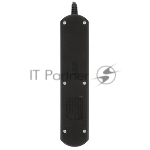 Удлинитель PC 1,5 м, 4 р, без выкл., 16А черный PC-2B-1,5M