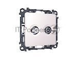 Комплект механизма розетки TV оконечной + SAT 5-862MHz 3.5dB/950-2150MHz 3.5dB ALFA Жемчуг QUANT (AP2133, VM217) MA213310